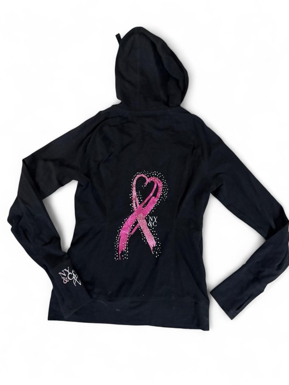 NY&C New York & Company Breast Cancer Awareness Ribbon Zip Hoodie XS